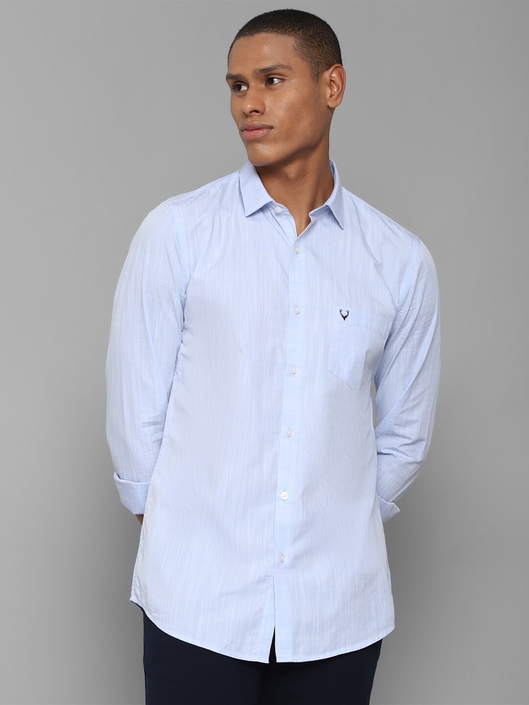 

Allen Solly Men Blue Slim Fit Pure Cotton Casual Shirt