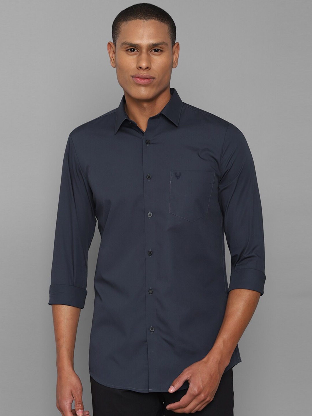 

Allen Solly Men Navy Blue Slim Fit Cotton Casual Shirt