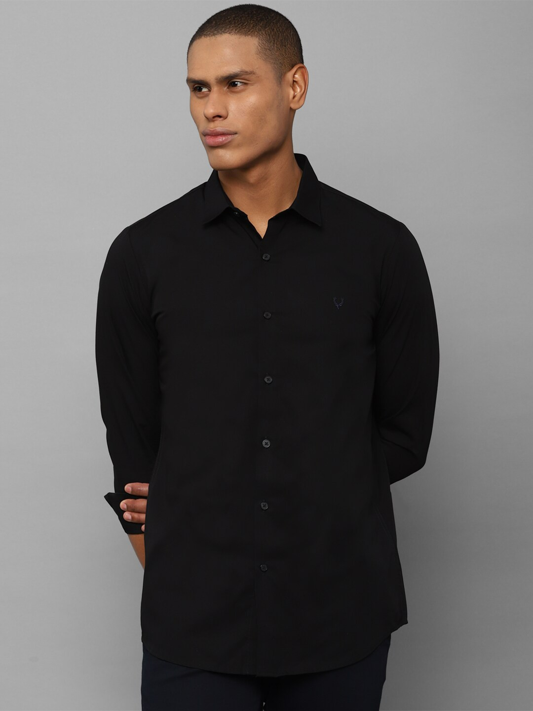 

Allen Solly Men Black Slim Fit Cotton Casual Shirt