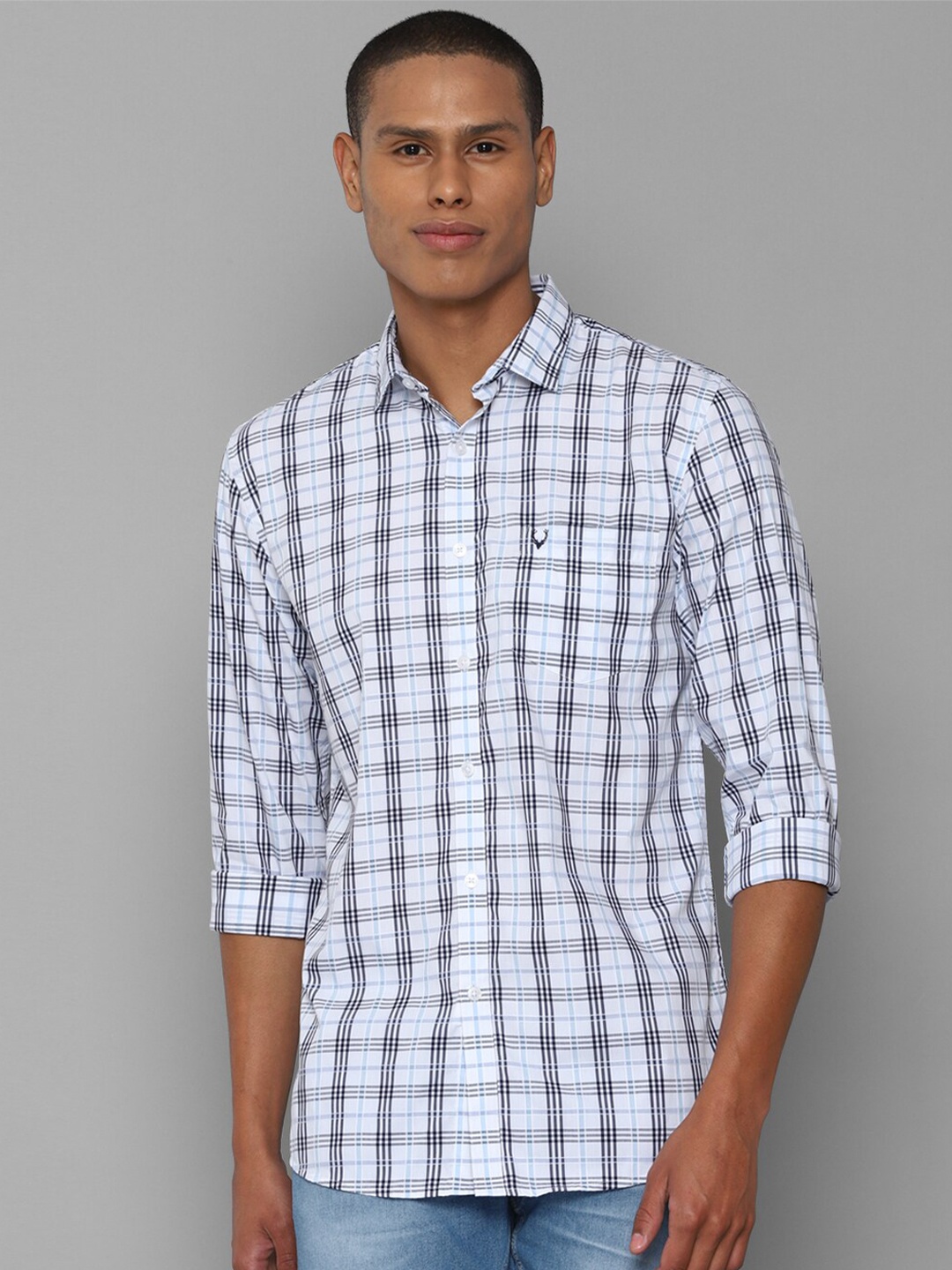 

Allen Solly Men White Checked Slim Fit Casual Shirt
