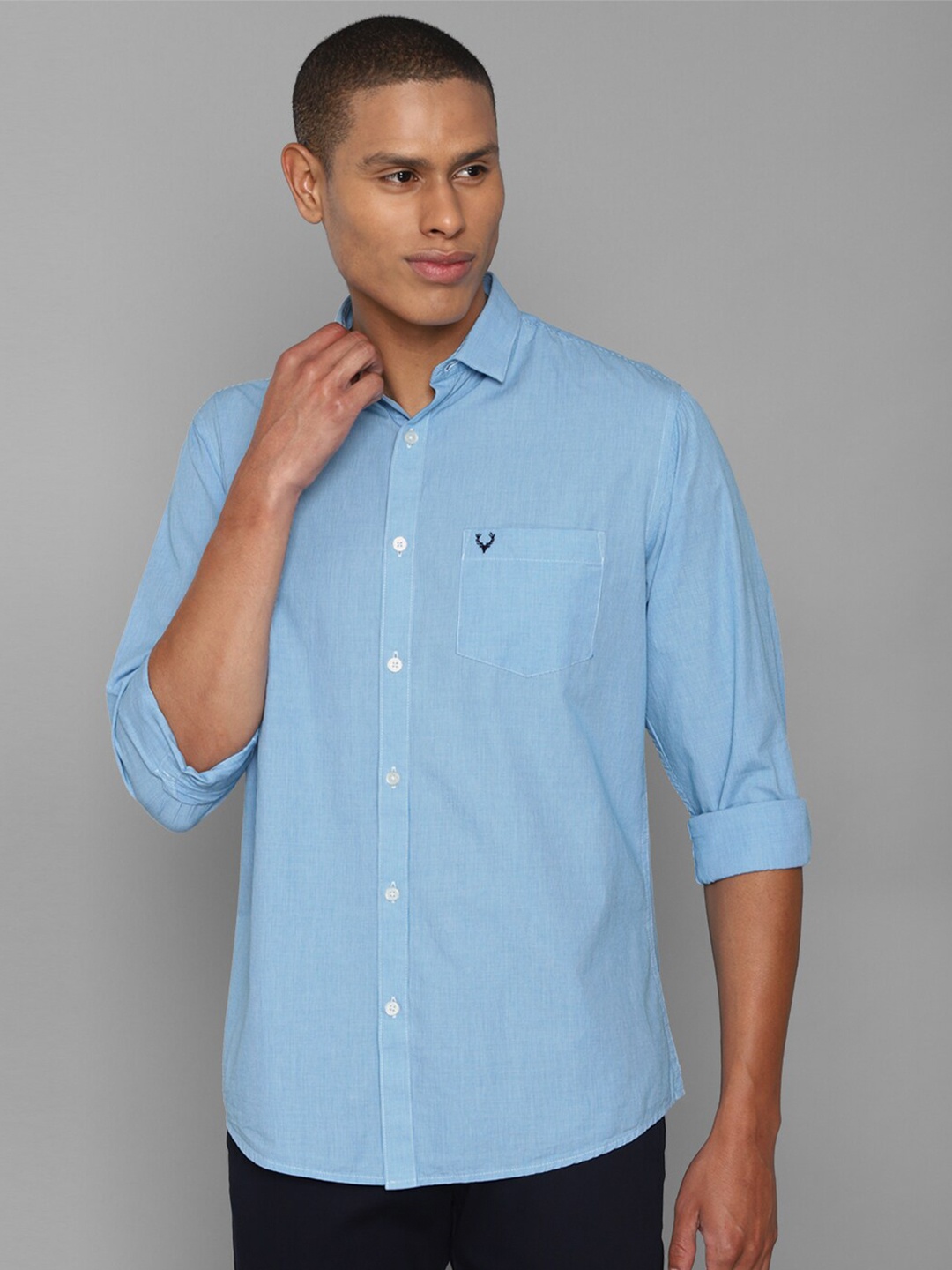 

Allen Solly Men Blue Cotton Slim Fit Casual Shirt