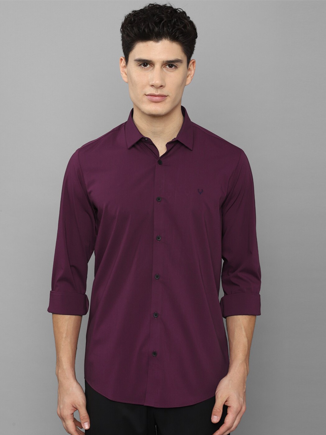 

Allen Solly Men Plus Size Maroon Slim Fit Casual Shirt