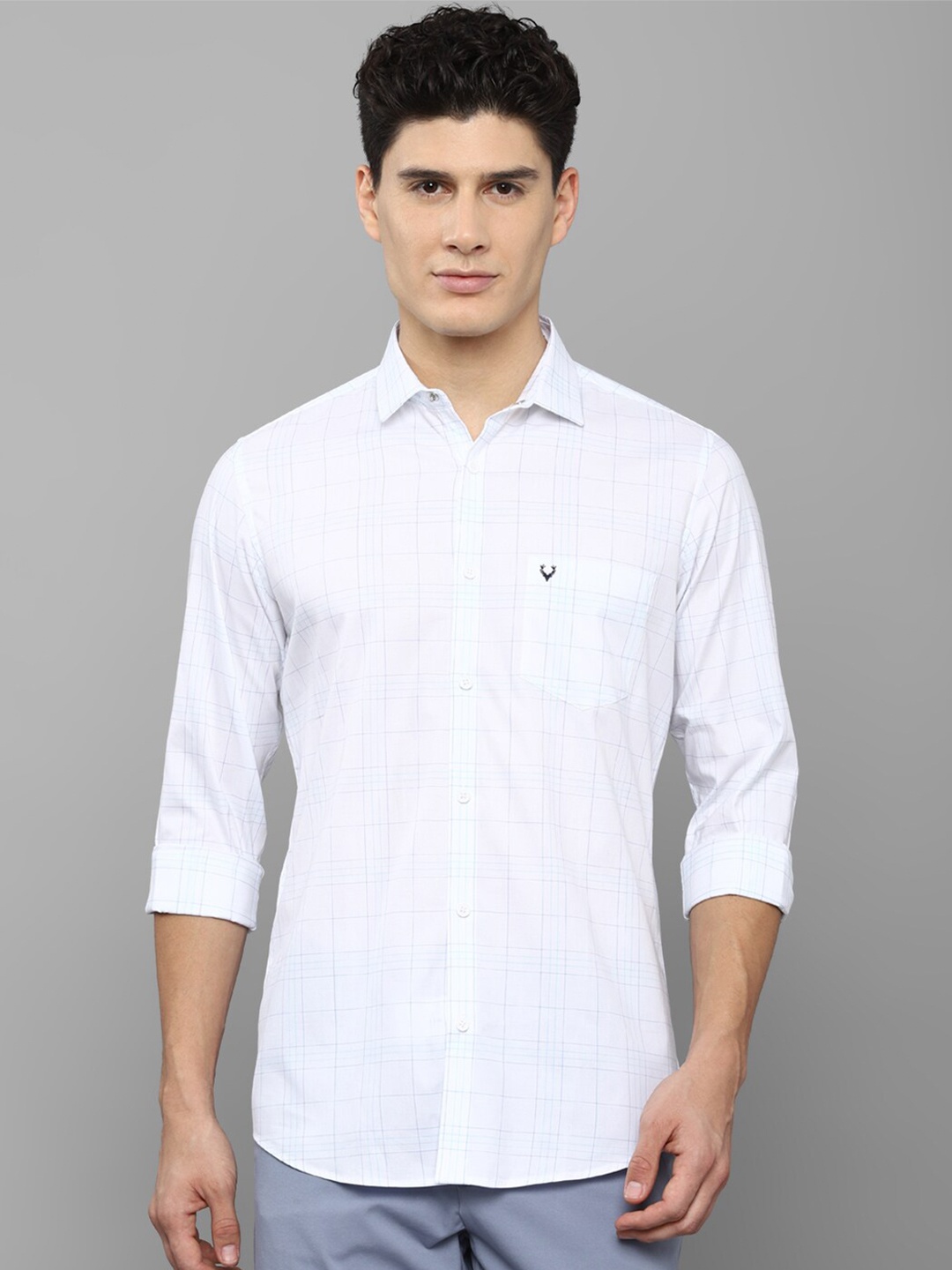 

Allen Solly Men White Slim Fit Checked Casual Shirt