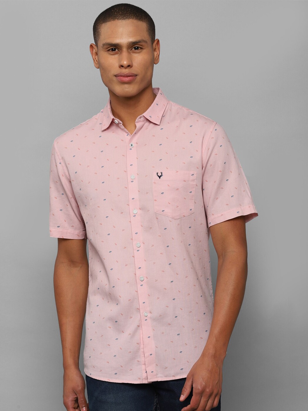 

Allen Solly Men Pink Micro Ditsy Printed Slim Fit Pure Cotton Casual Shirt