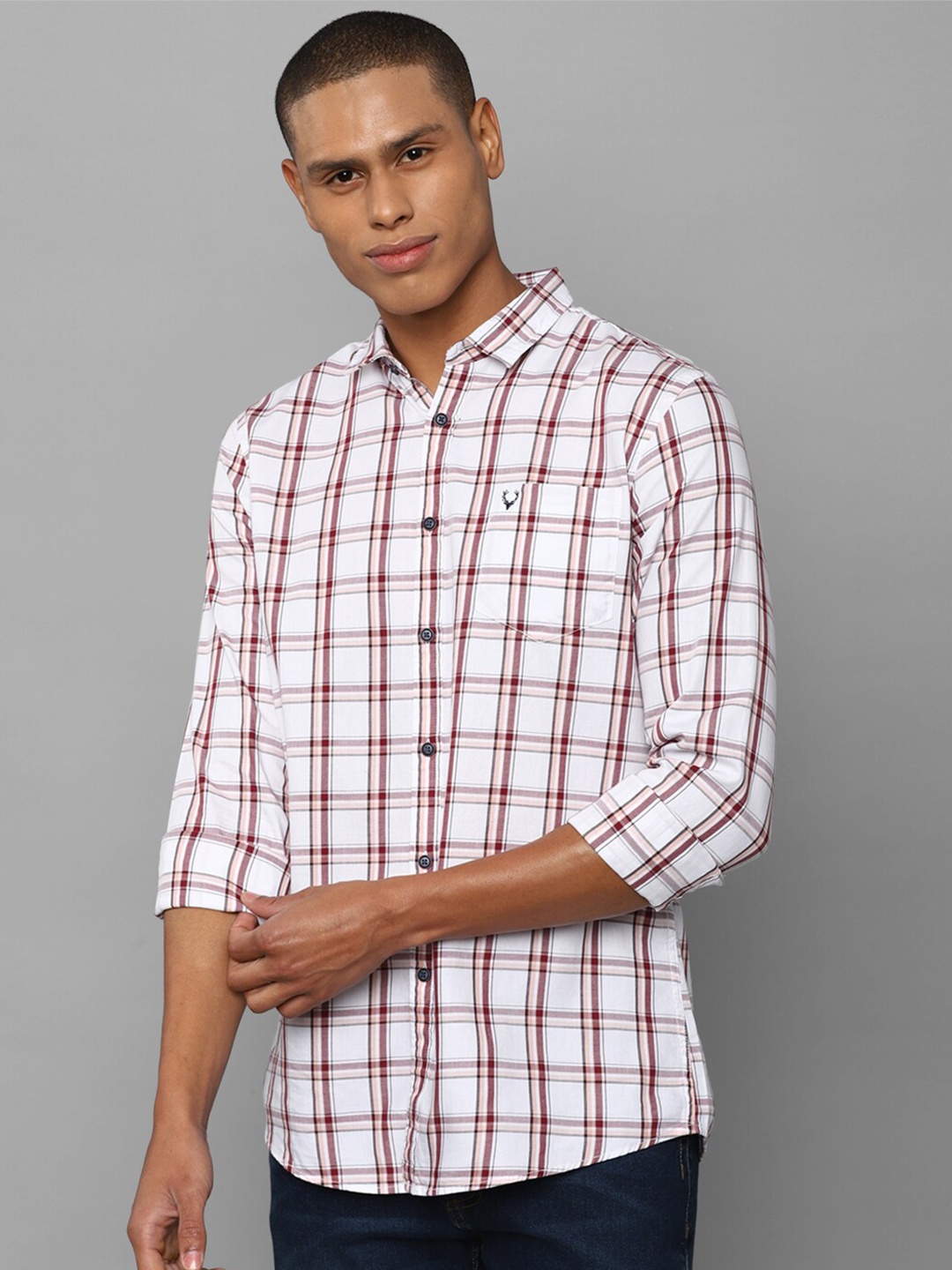 

Allen Solly Sport Men White Checked Casual Shirt