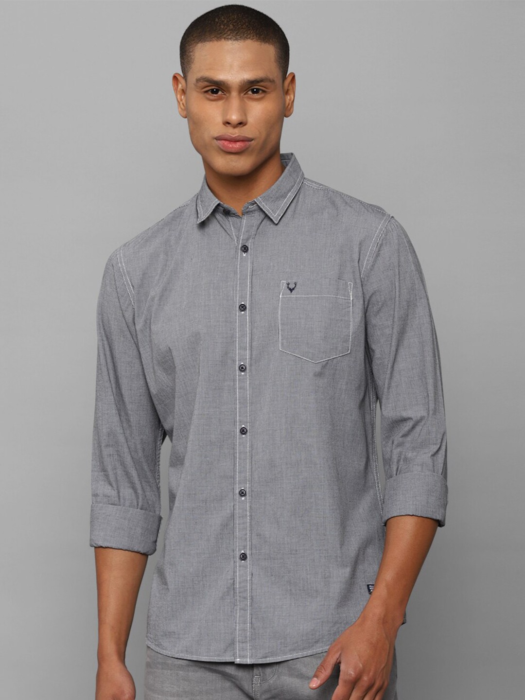 

Allen Solly Sport Men Grey Checked Casual Shirt