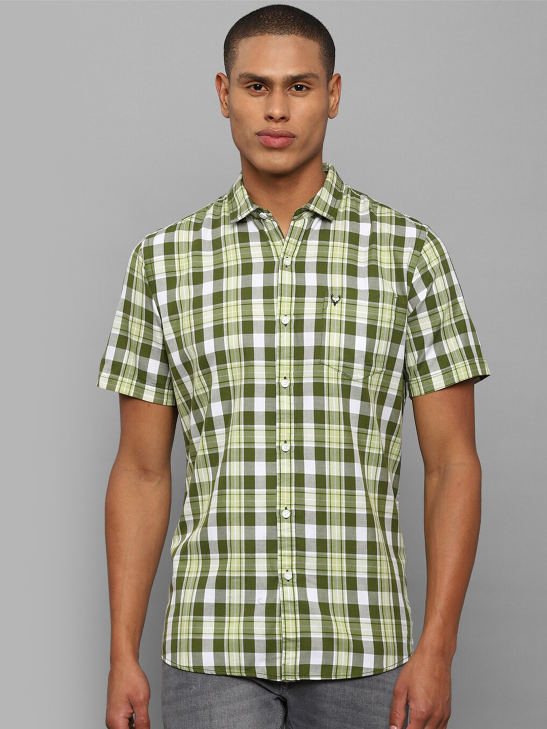 

Allen Solly Sport Men Green Checked Casual Shirt