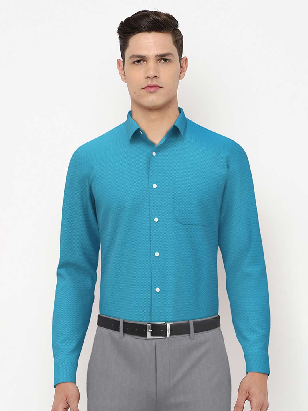 

Peter England Men Blue Formal Shirt