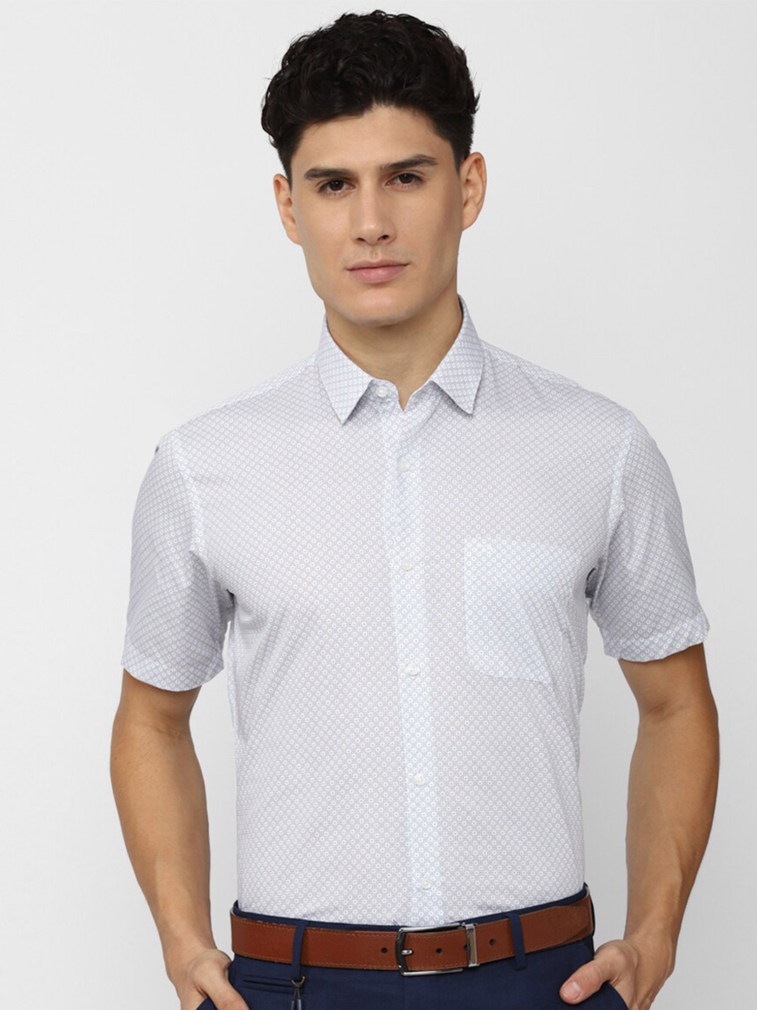 

Peter England Men White Printed Formal Shirt