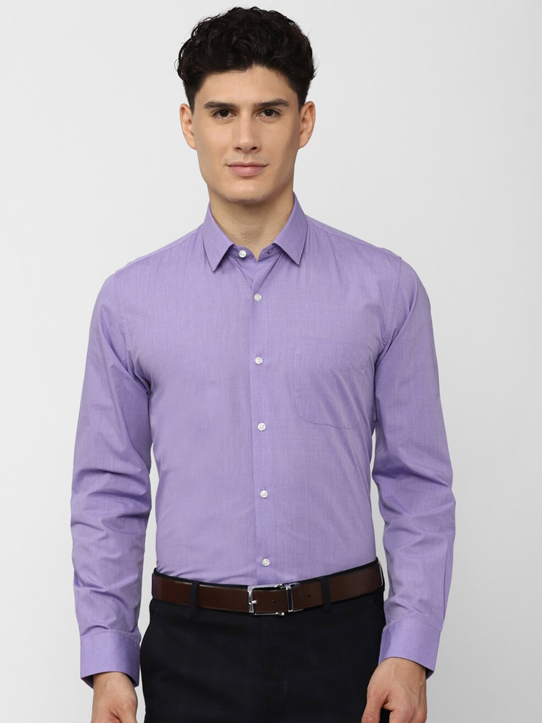 

Peter England Men Purple Slim Fit Formal Shirt