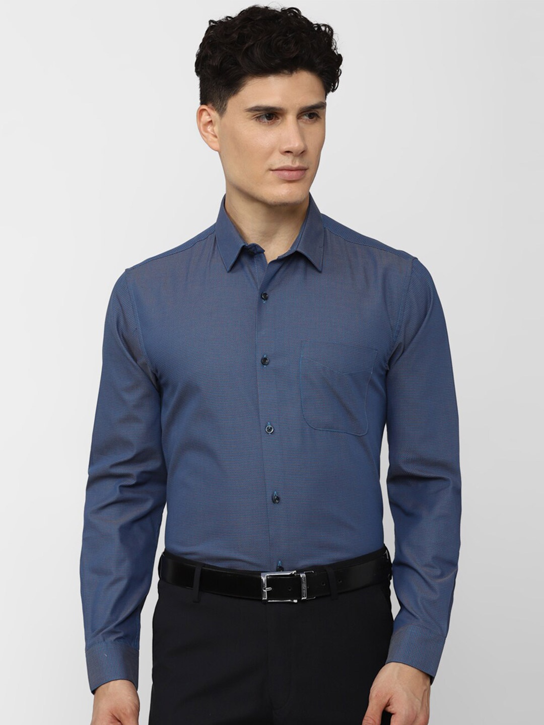 

Peter England Men Blue Formal Shirt