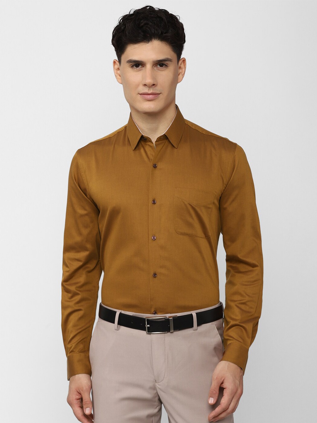 

Peter England Men Solid Formal Shirt, Bronze