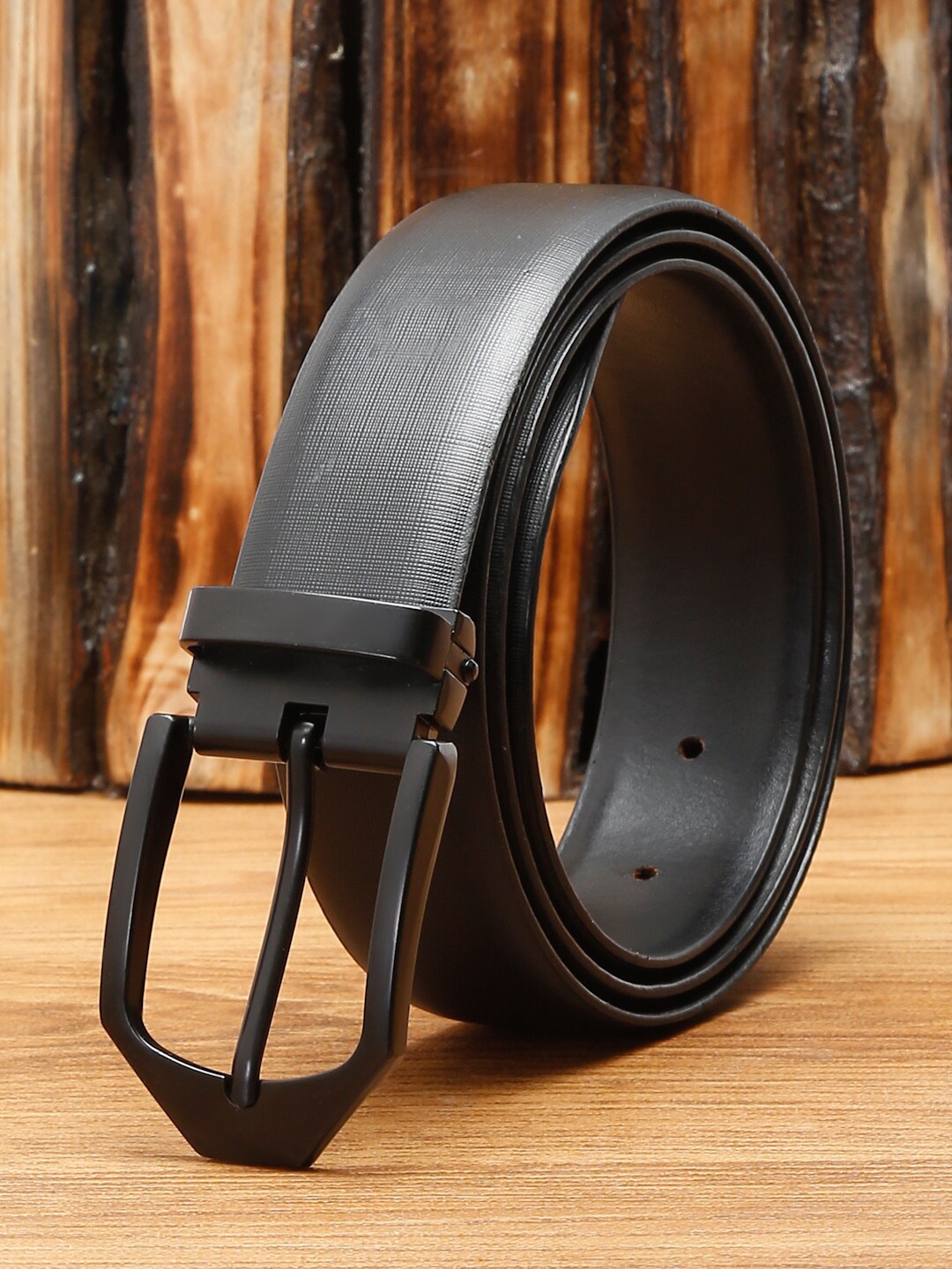 

LOUIS STITCH Men Black Solid Leather Formal Belt