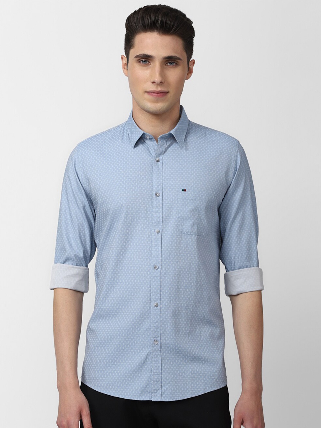 

Peter England Casuals Men Blue Slim Fit Casual Shirt