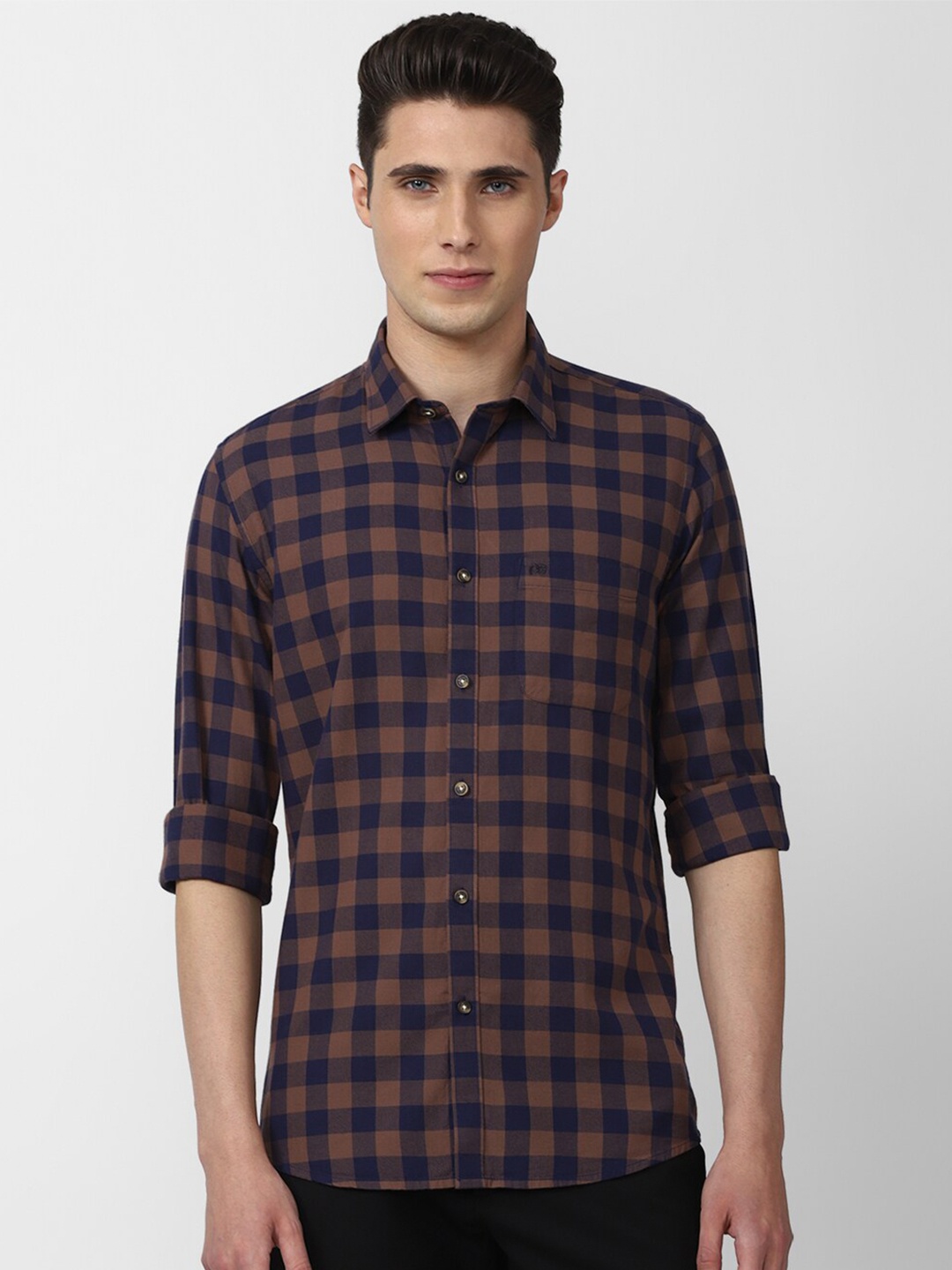 

Peter England Casuals Men Multicoloured Slim Fit Checked Casual Shirt, Multi
