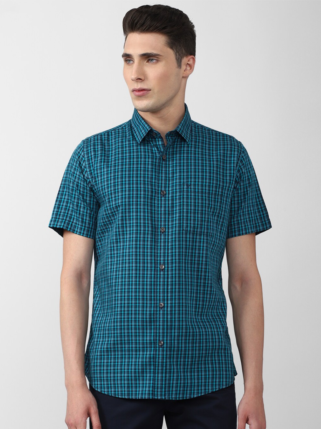 

Van Heusen Sport Men Blue Slim Fit Checked Casual Shirt
