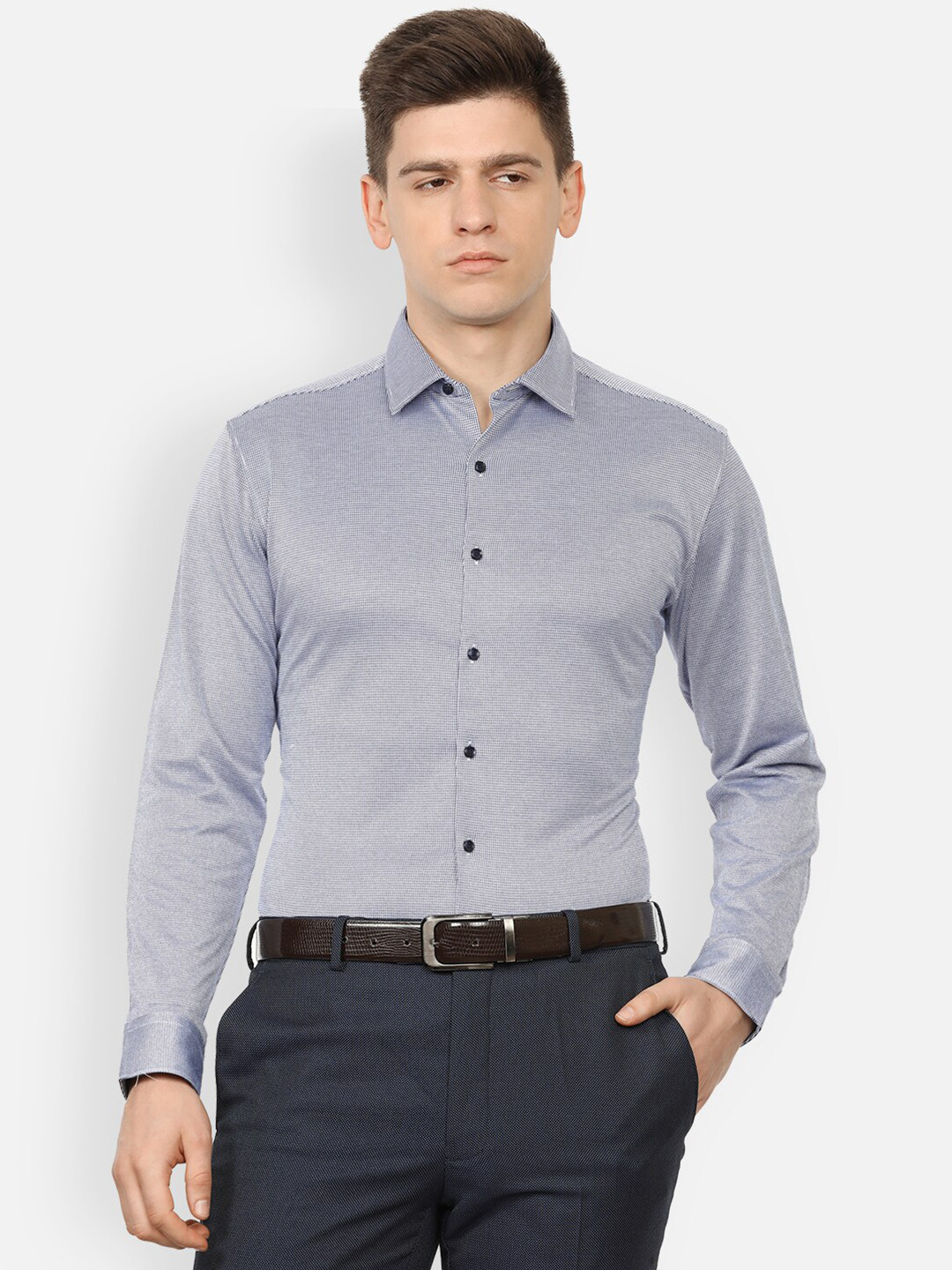 

Van Heusen Men Blue Slim Fit Printed Formal Shirt