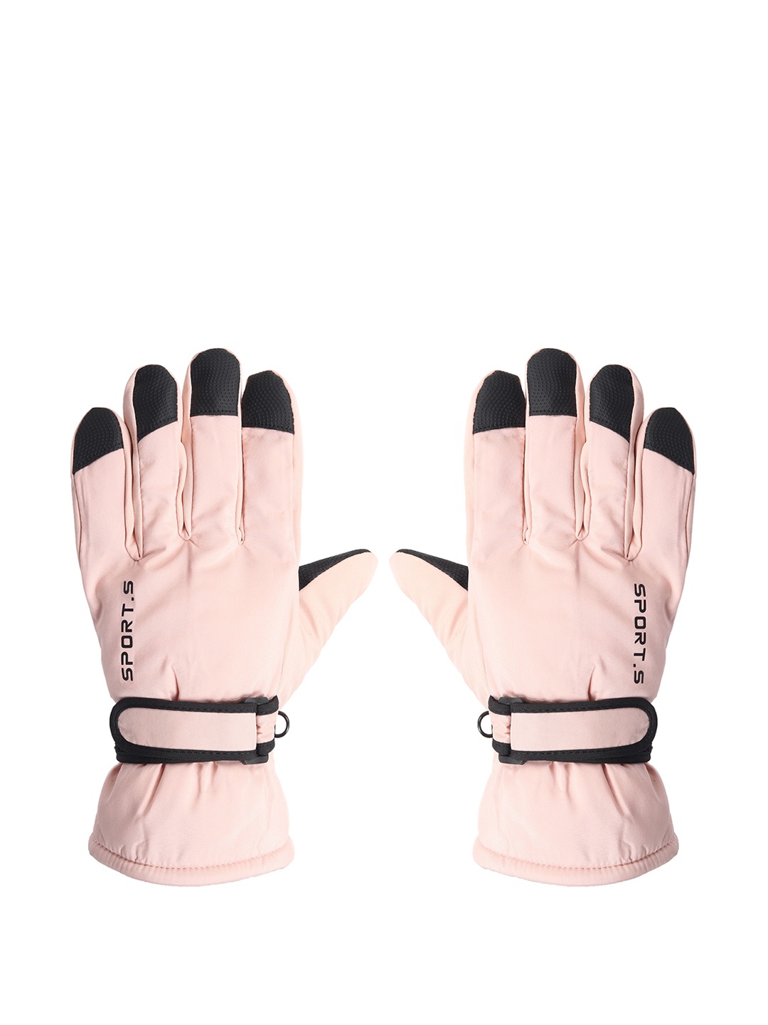 

FabSeasons Pink & Black Solid Touchscreen Enabled Winter Gloves