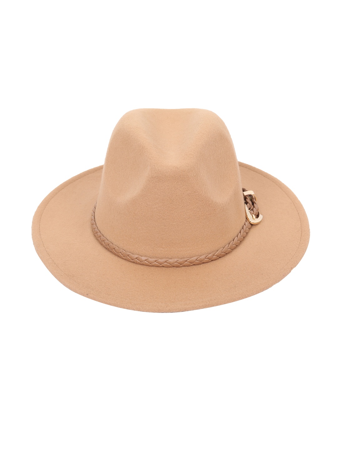 

FabSeasons Beige Solid Vintage Fashion Trilby Hat