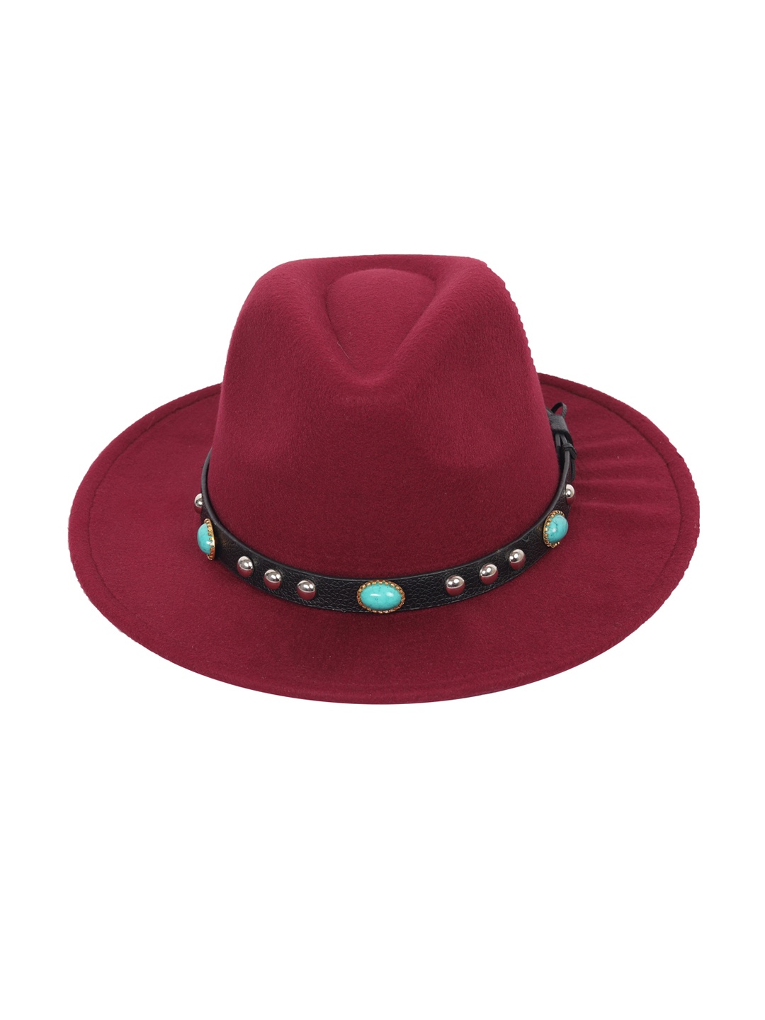 

FabSeasons Maroon Solid Trilby Hat