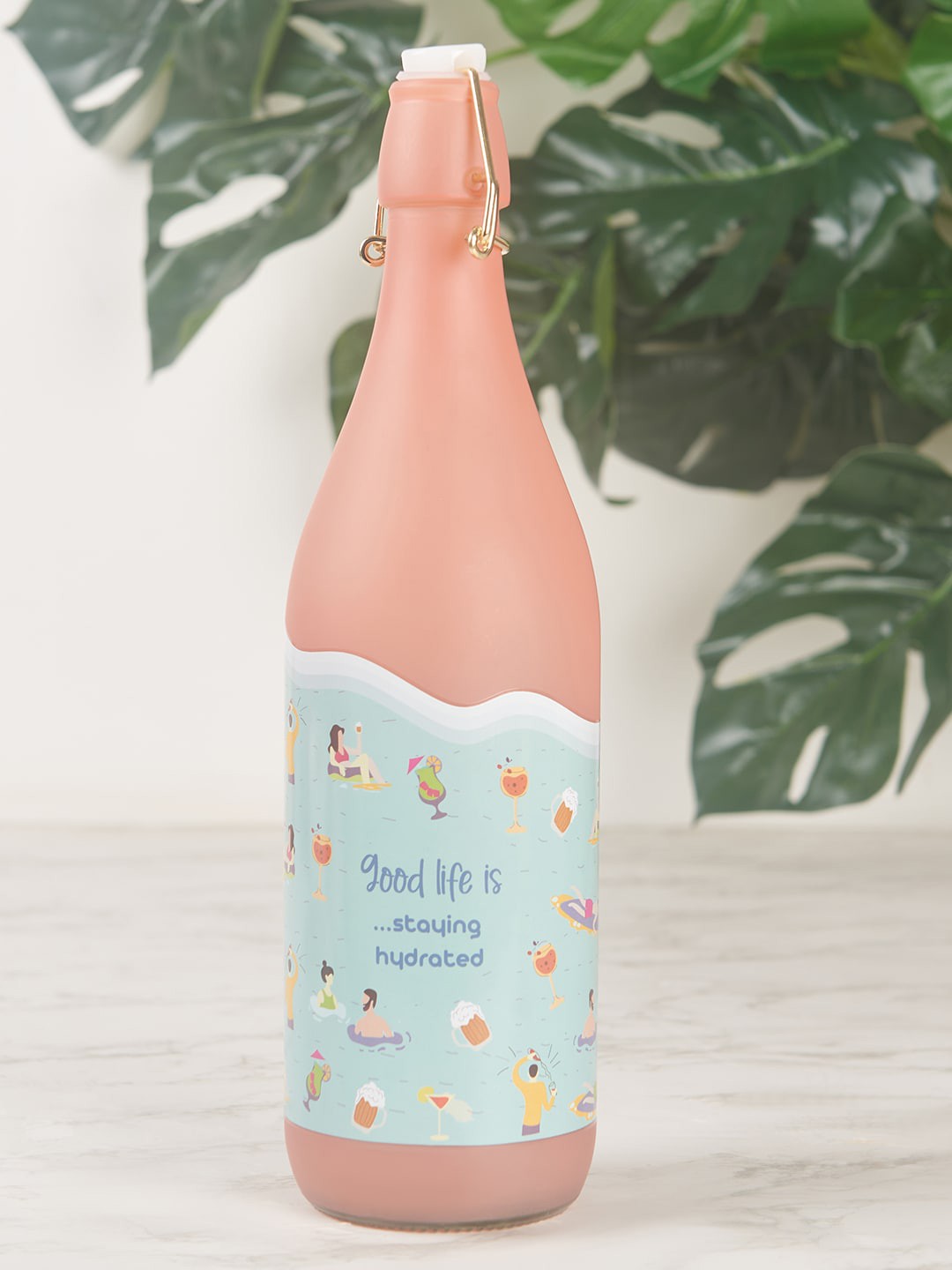 

HomeTown Pink & Blue Printed Water Bottle