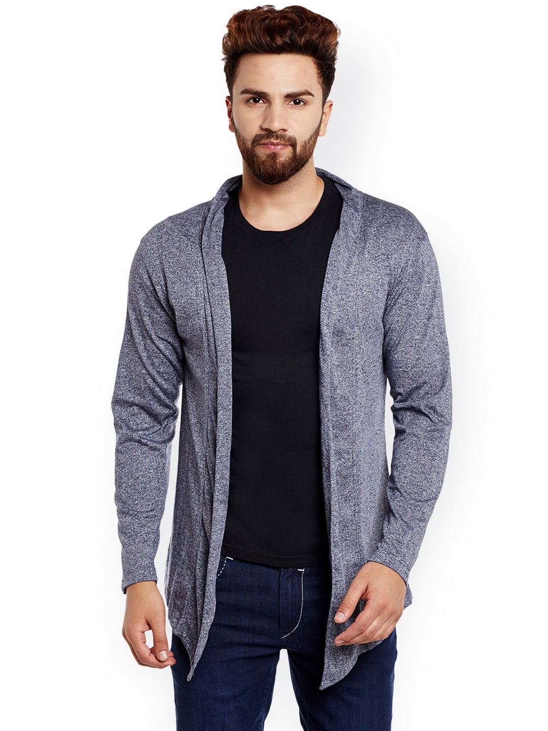 

CHILL WINSTON Men Blue Longline Shrug