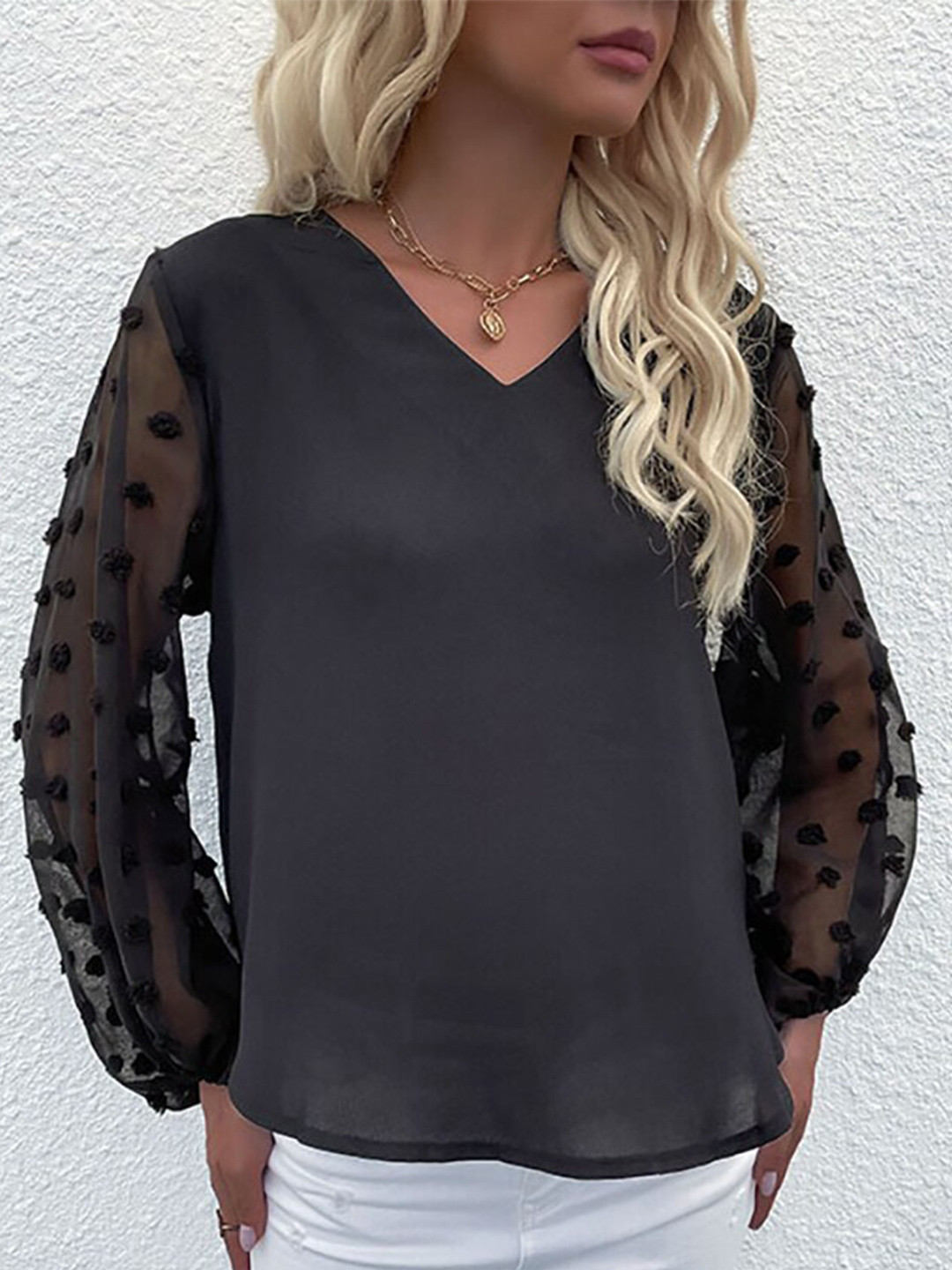 

StyleCast Women Black Floral Embroidered Top