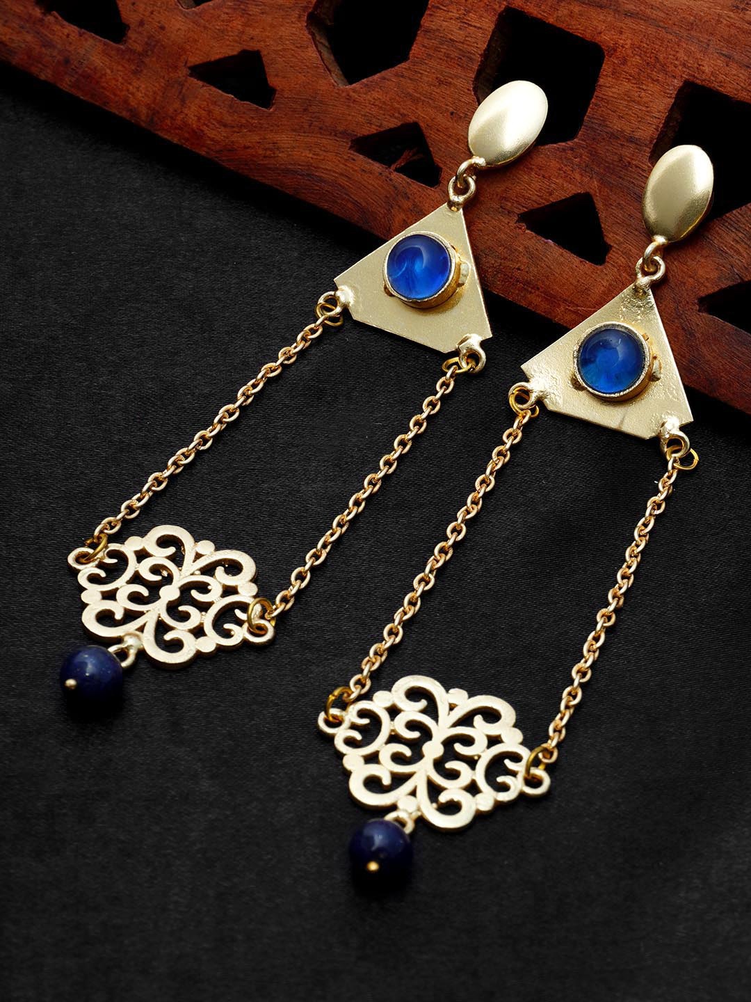 

Urmika Blue Contemporary Drop Earrings
