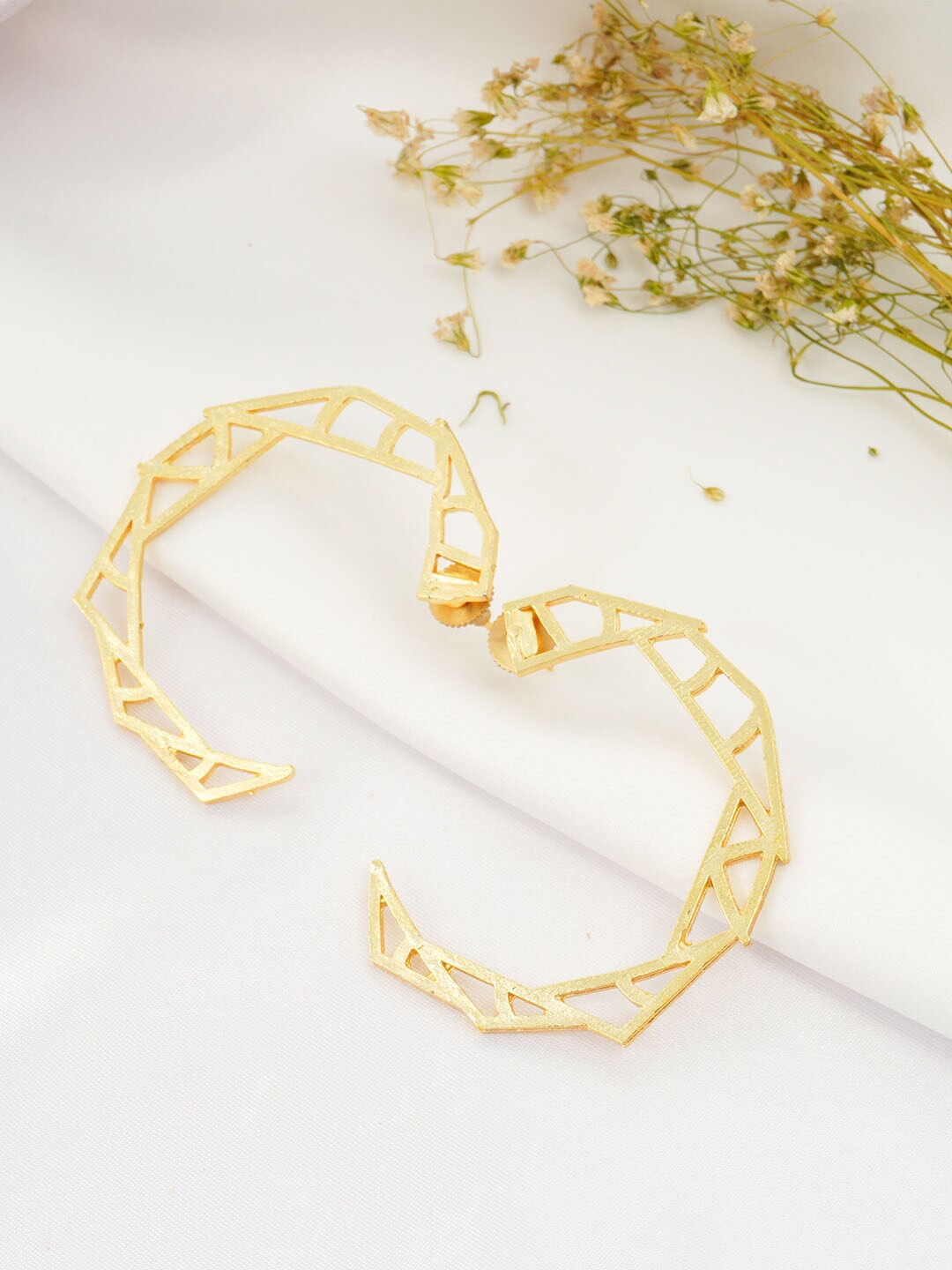 

Urmika Gold-Toned Contemporary Half Hoop Earrings