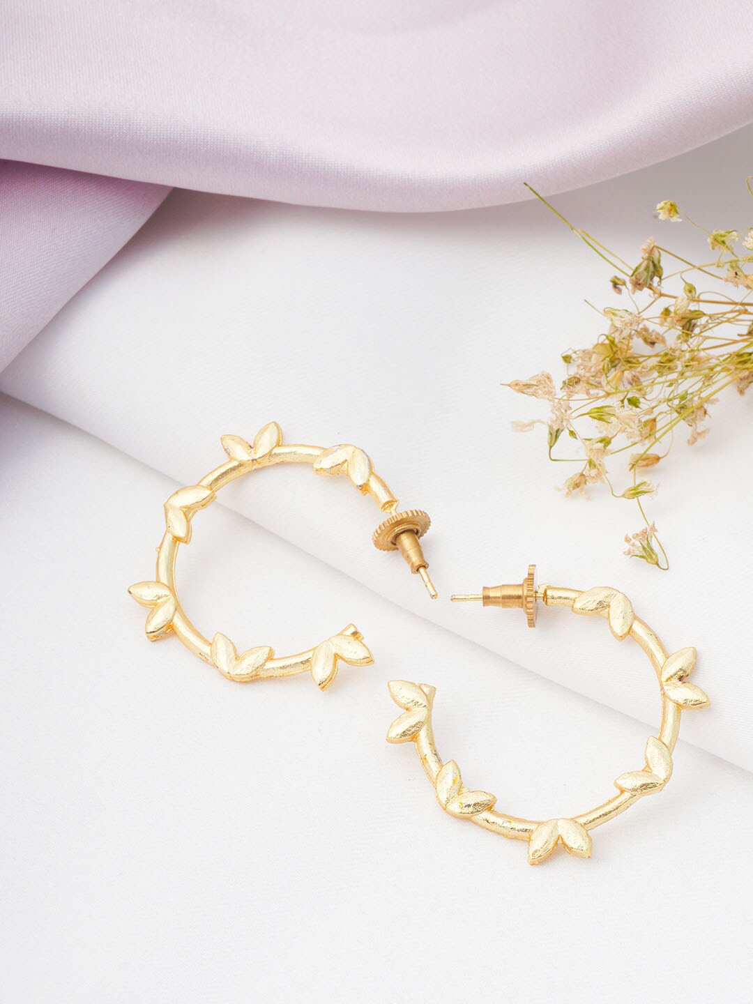 

Urmika Gold-Toned Contemporary Half Hoop Earrings