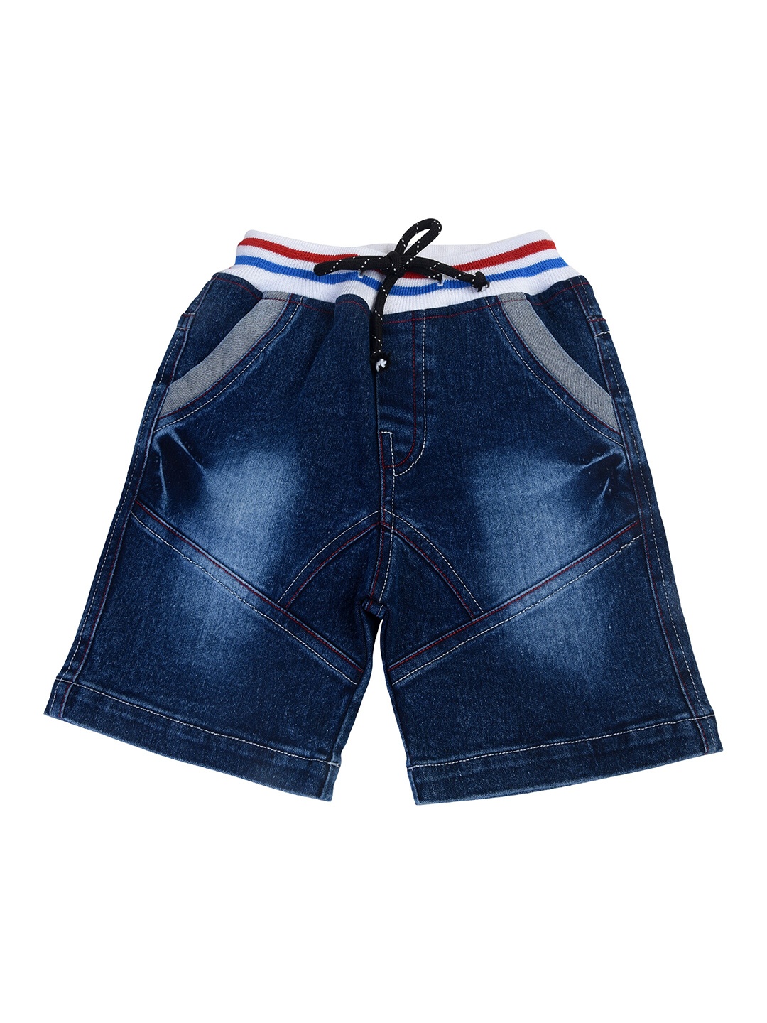 

POMY & JINNY Boys Blue Washed Washed Denim Denim Shorts