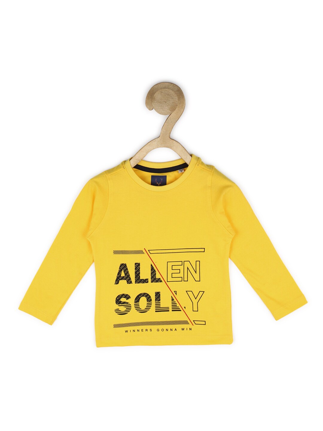 

Allen Solly Junior Boys Yellow Typography Printed Applique T-shirt