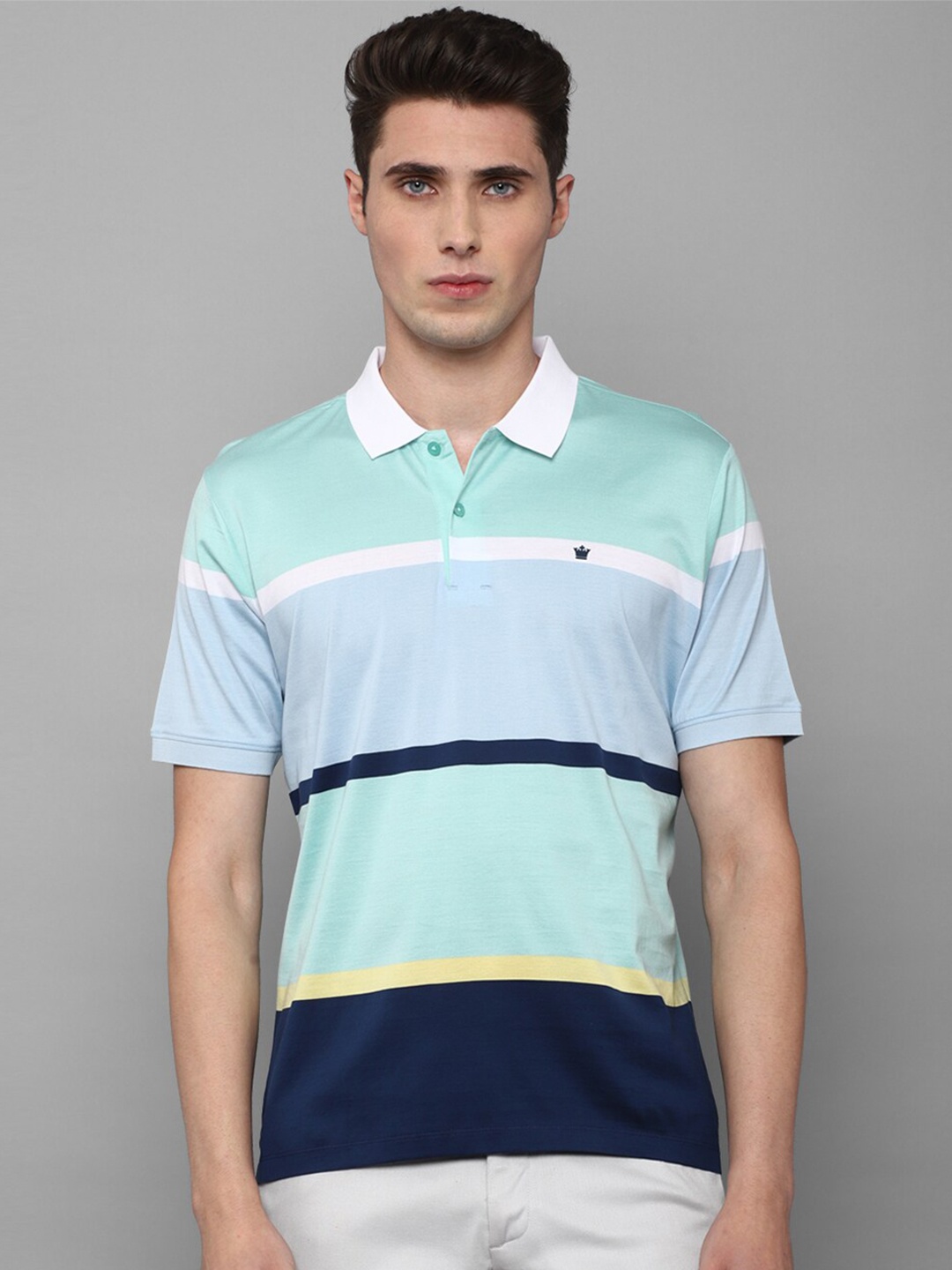 

Louis Philippe Sport Men Multicoloured Striped Polo Collar T-shirt, Multi