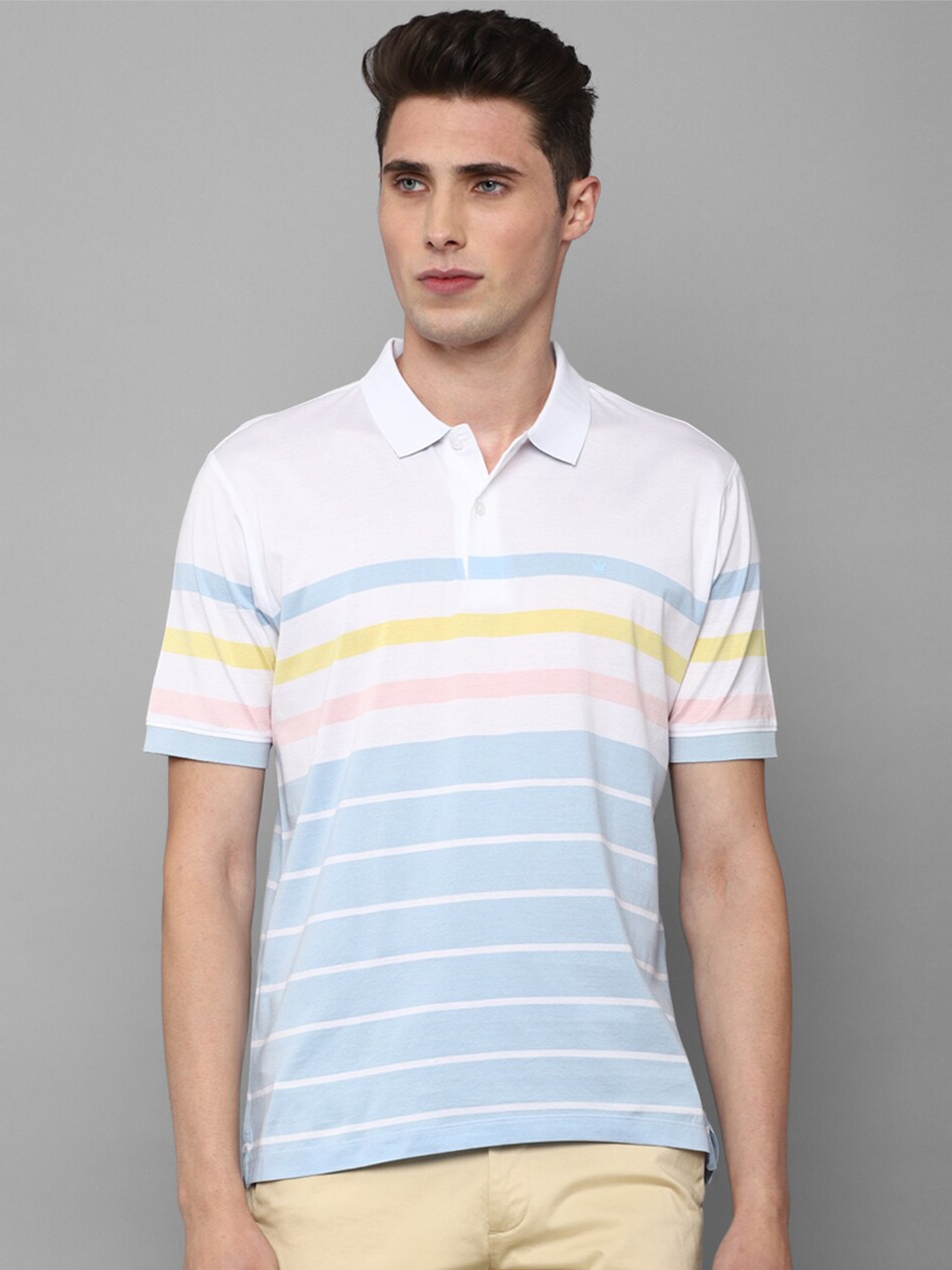 

Louis Philippe Sport Men Multicoloured Striped Polo Collar T-shirt, Multi
