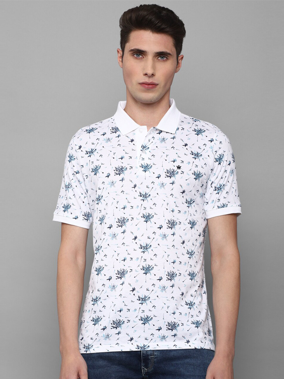 

Louis Philippe Sport Men White Printed Polo Collar T-shirt
