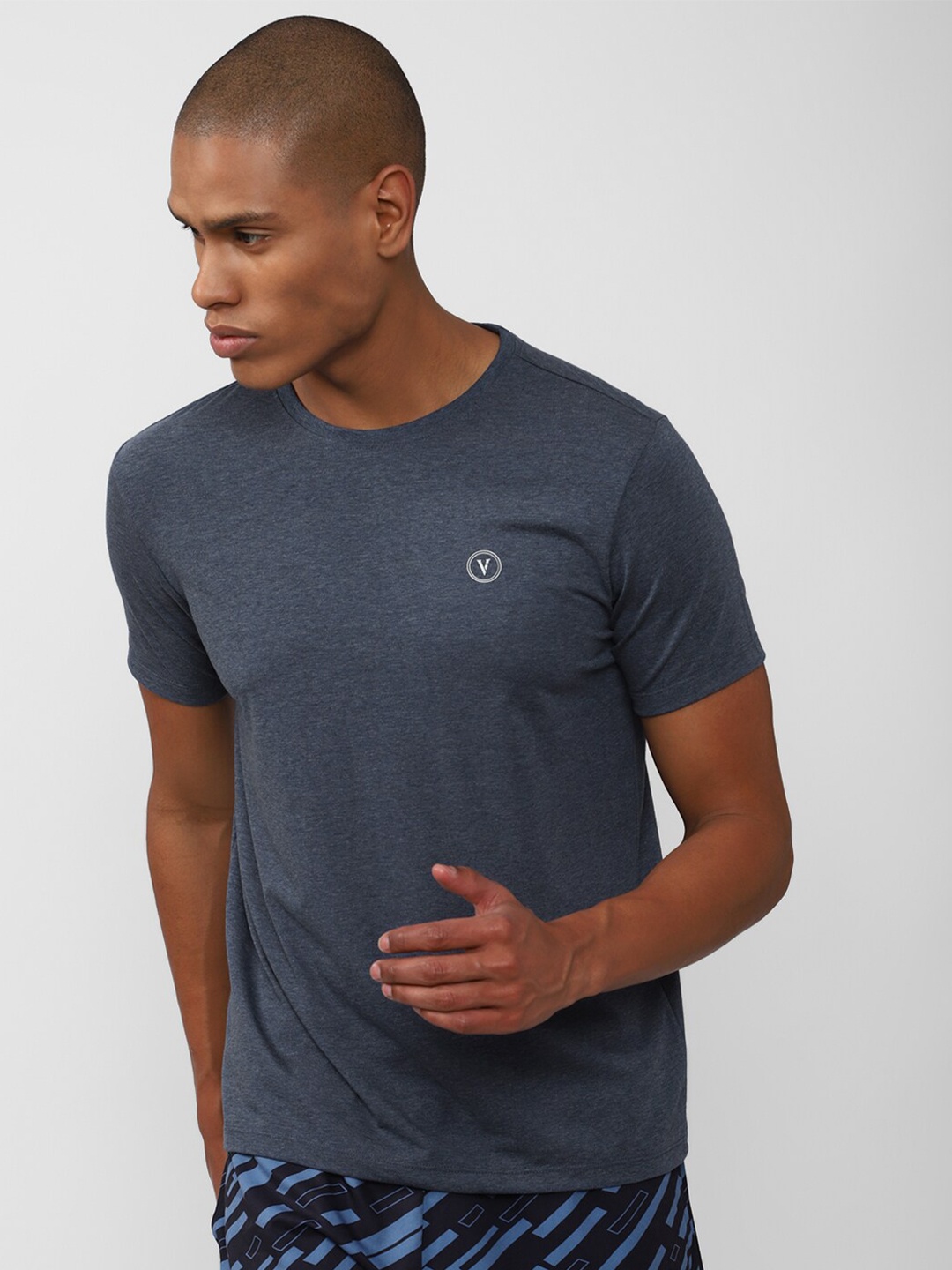 

Van Heusen Flex Men Navy Blue Slim Fit Sports T-shirt