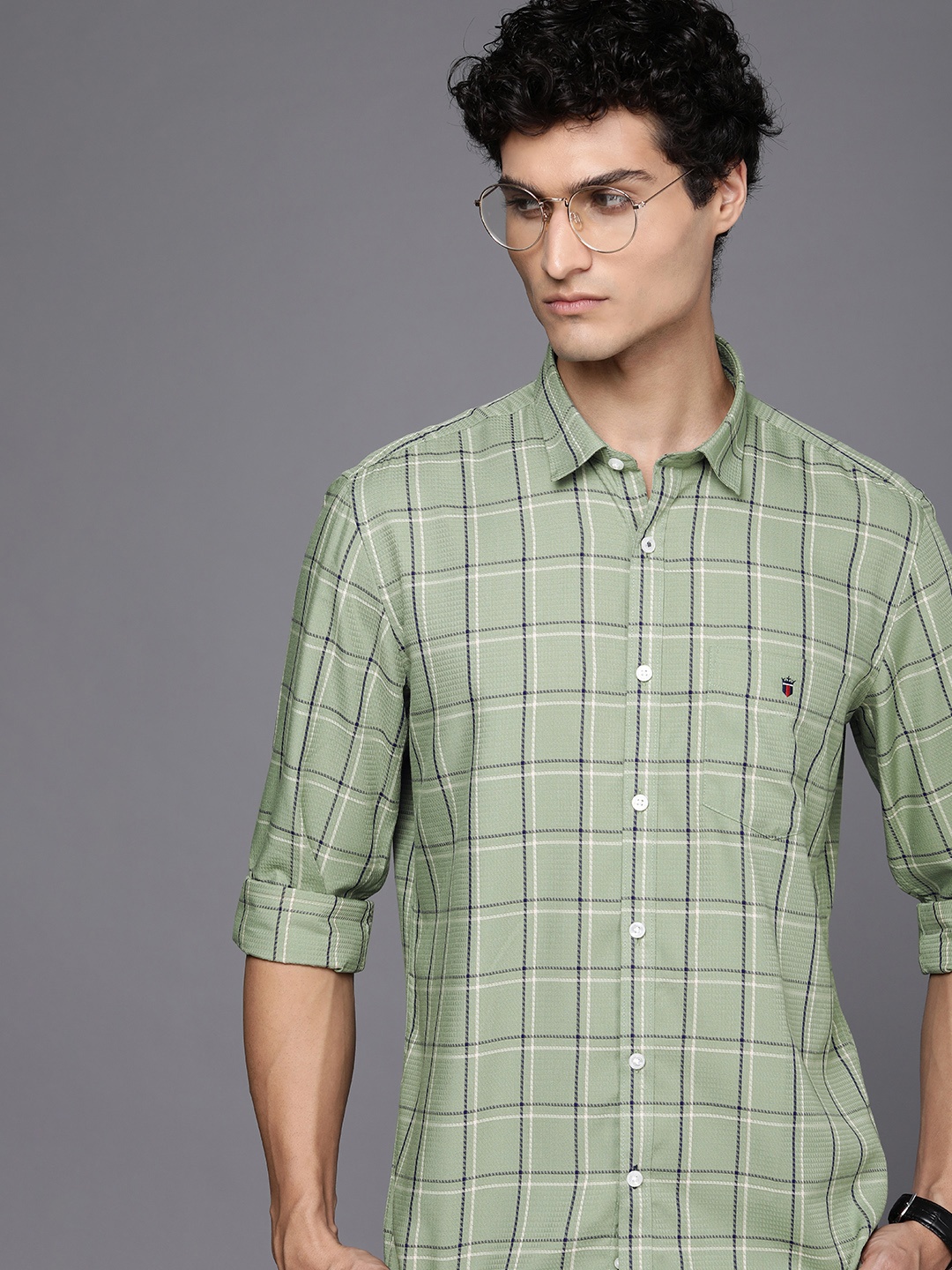 

Louis Philippe Sport Slim Fit Checked Casual Shirt, Green