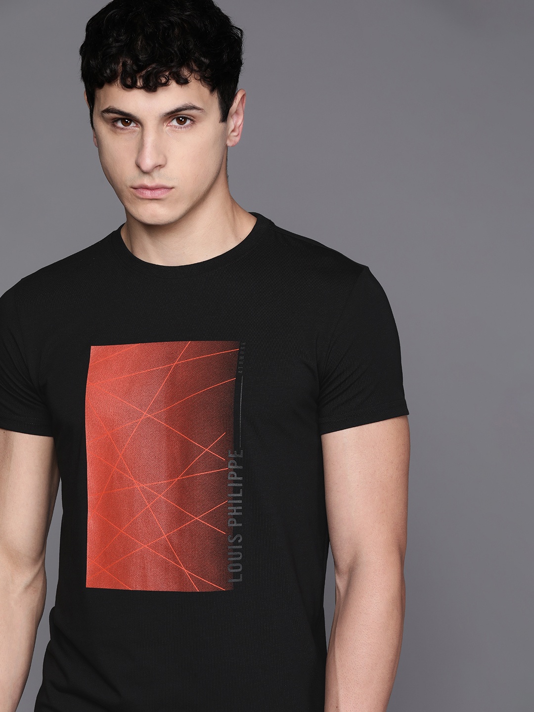 

Louis Philippe Sport Geometric Printed T-shirt, Black