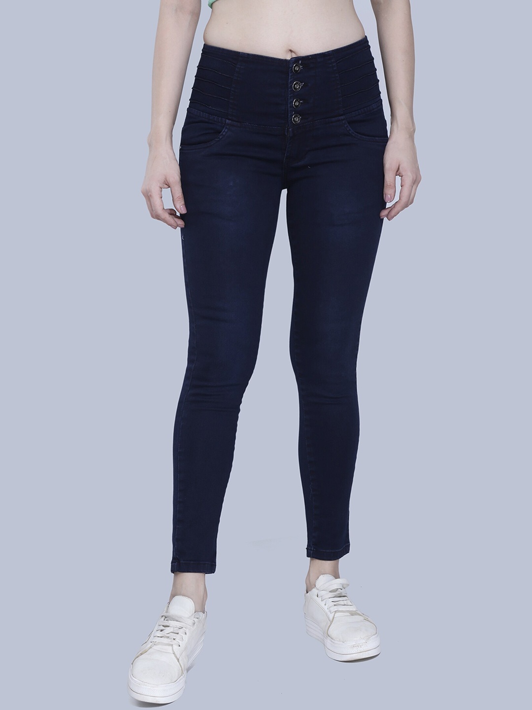 

FCK-3 Women Navy Blue Hottie High-Rise Embroidered Stretchable Jeans