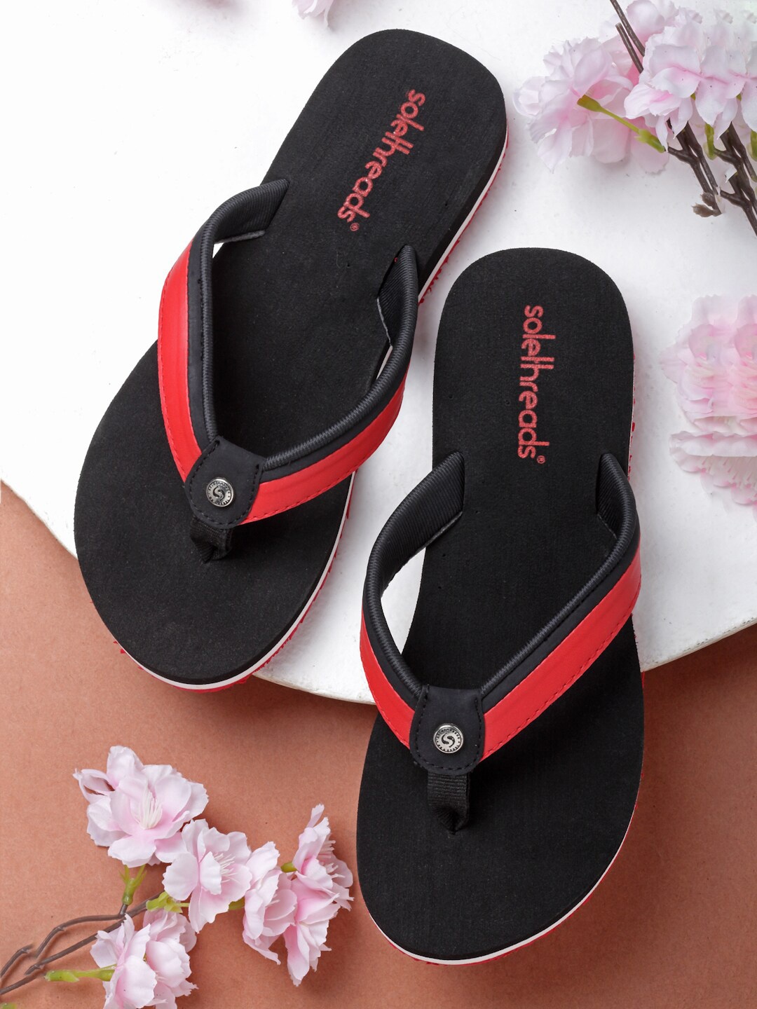 

Solethreads Women Black & Red Thong Flip-Flops