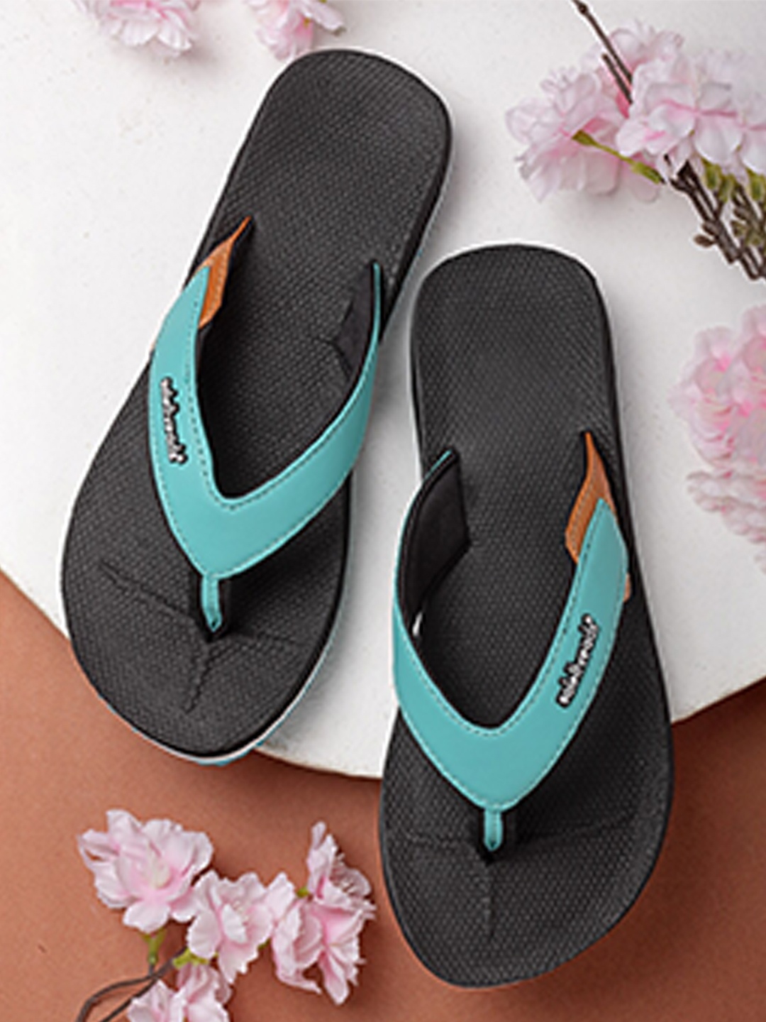 

Solethreads Women Black & Blue Thong Flip-Flops