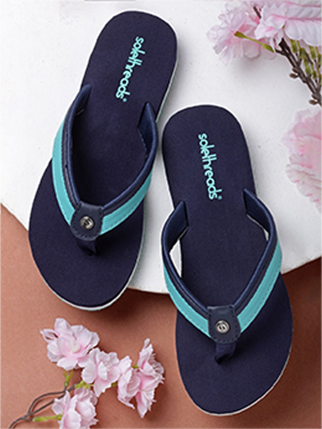 

Solethreads Women Navy Blue Thong Flip-Flops