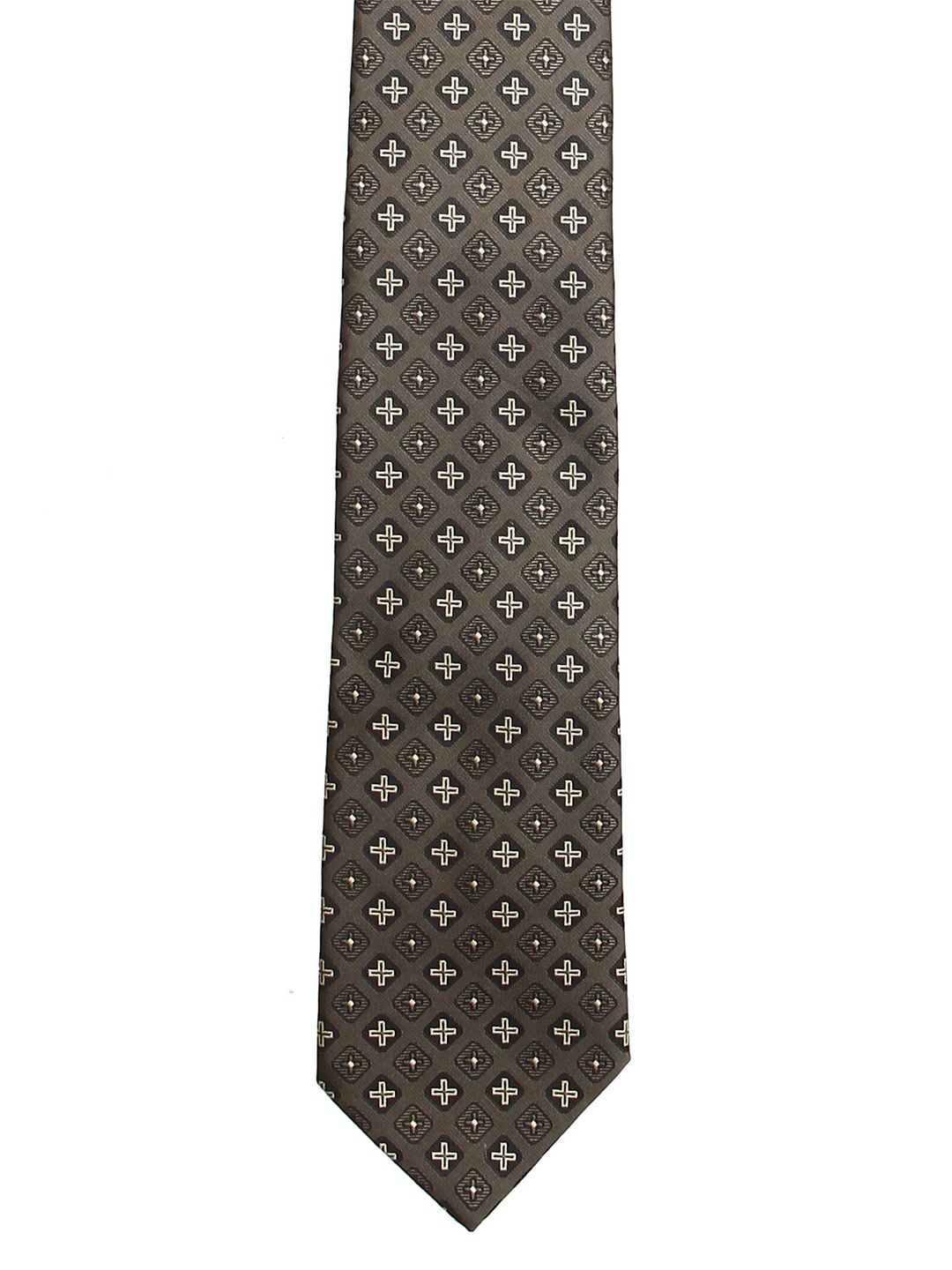 

Calvadoss Men Green & White Woven Design Broad Tie