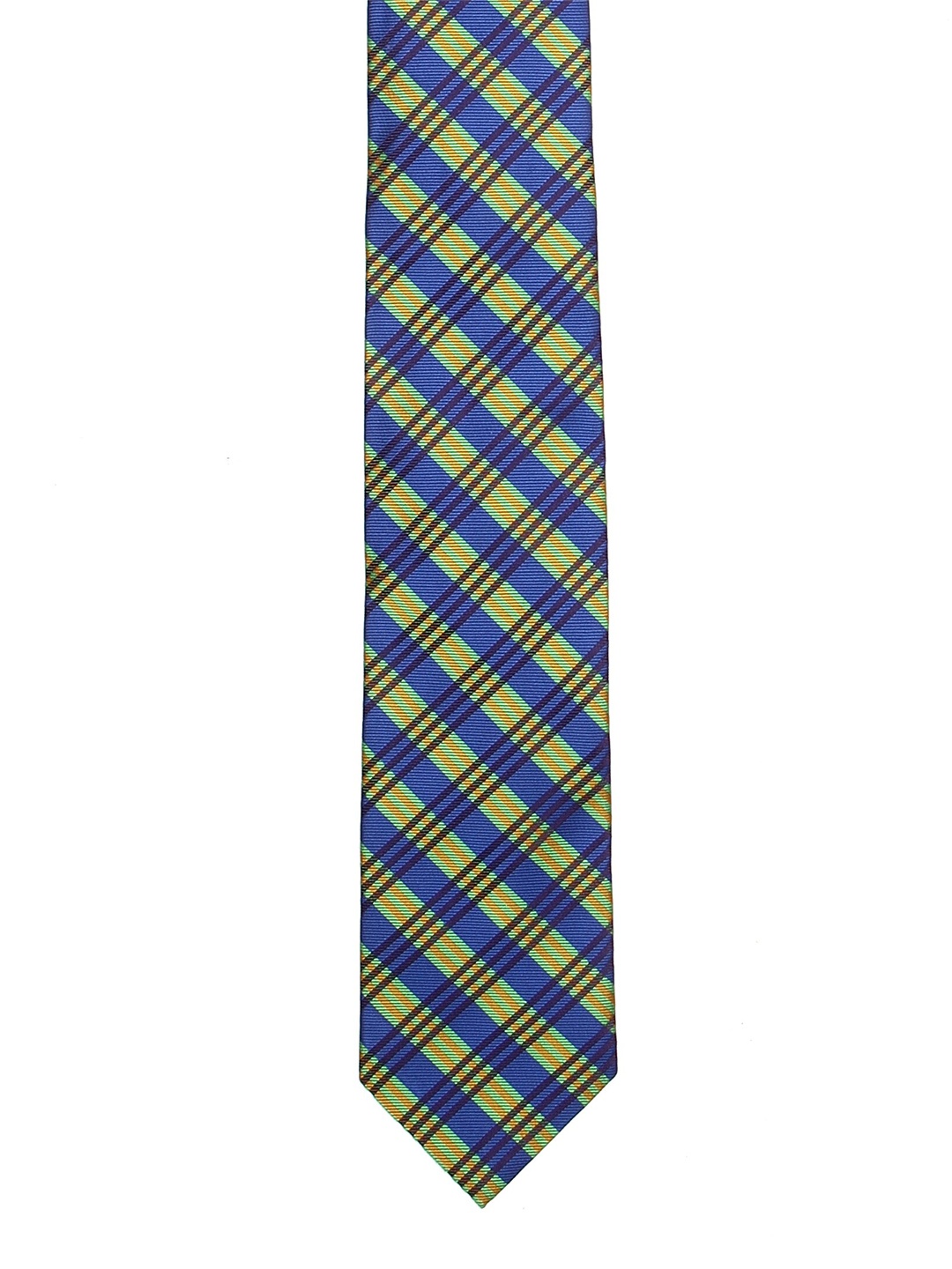 

Calvadoss Men Green & Blue Checked Broad Tie
