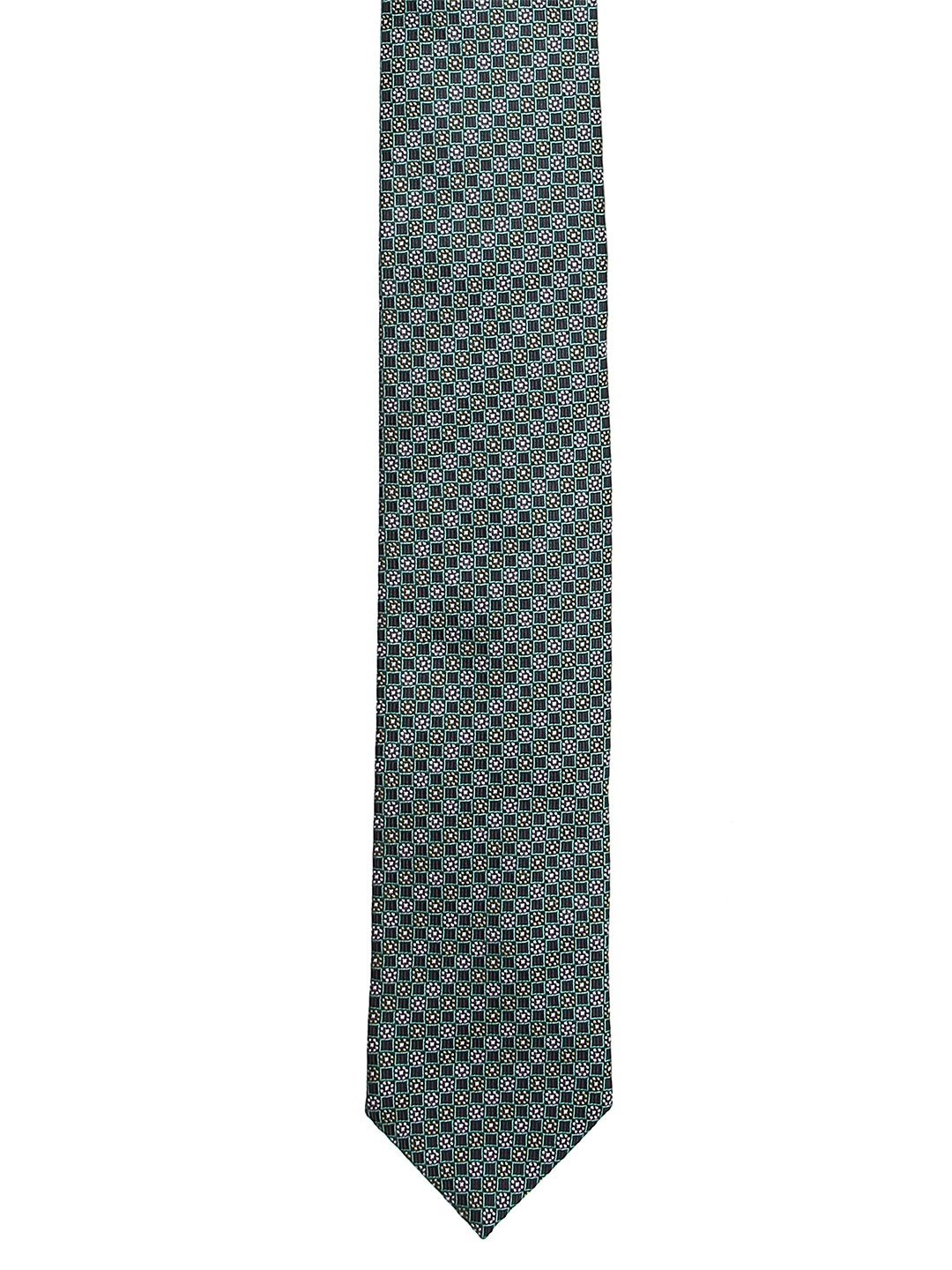 

Calvadoss Men Green & White Checked Broad Tie