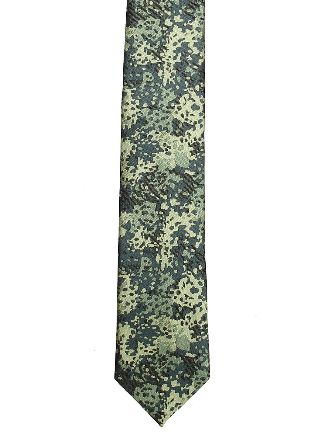 

Calvadoss Men Green & Black Woven Design Microfiber Broad Tie