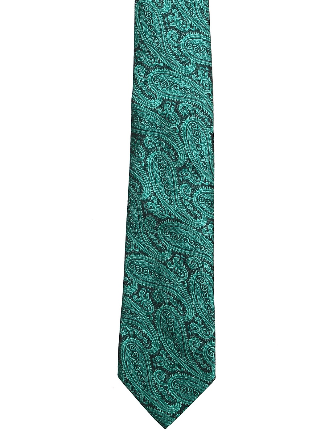 

Calvadoss Men Green Woven Design Microfiber Broad Tie