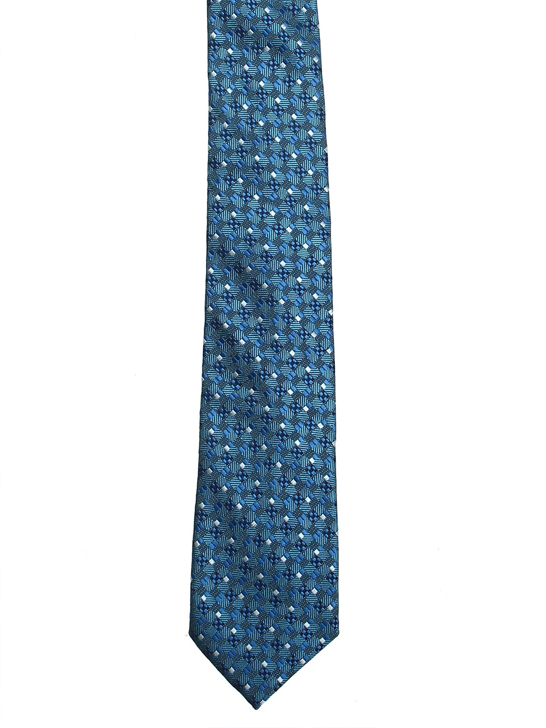 

Calvadoss Men Green & White Woven Design Broad Tie