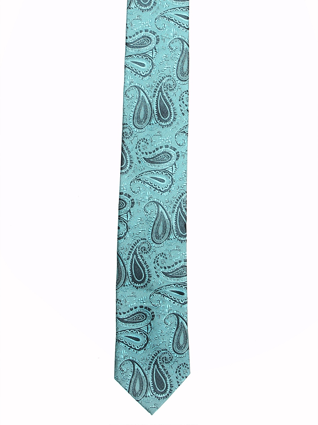 

Calvadoss Men Green & Black Woven Design Broad Tie