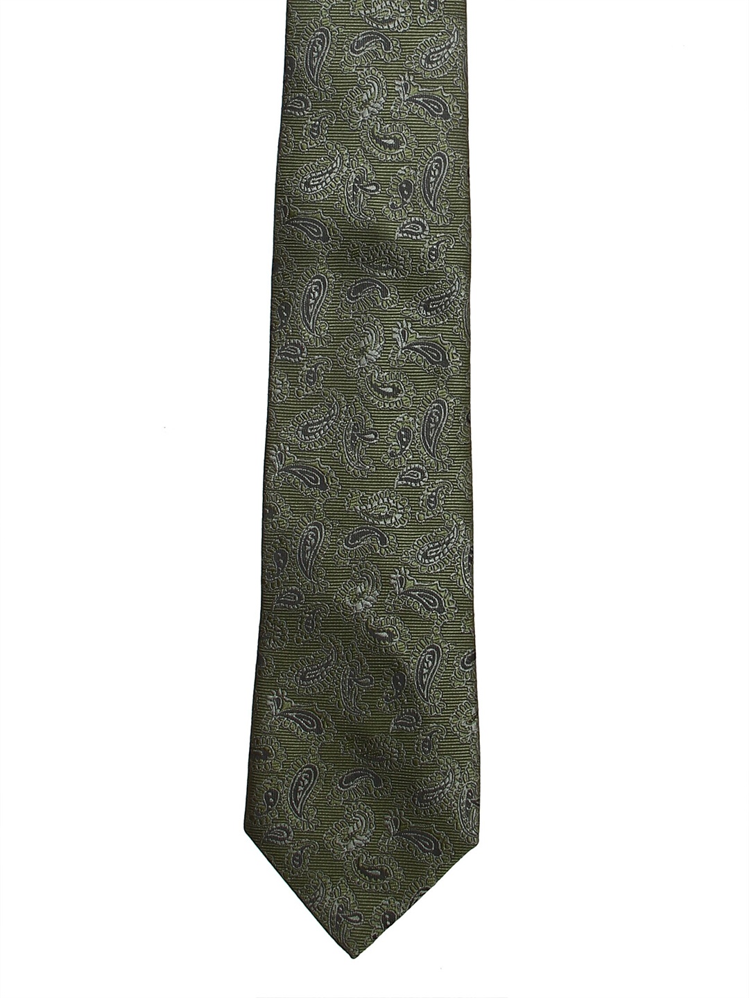 

Calvadoss Men Green & Grey Woven Design Microfiber Broad Tie